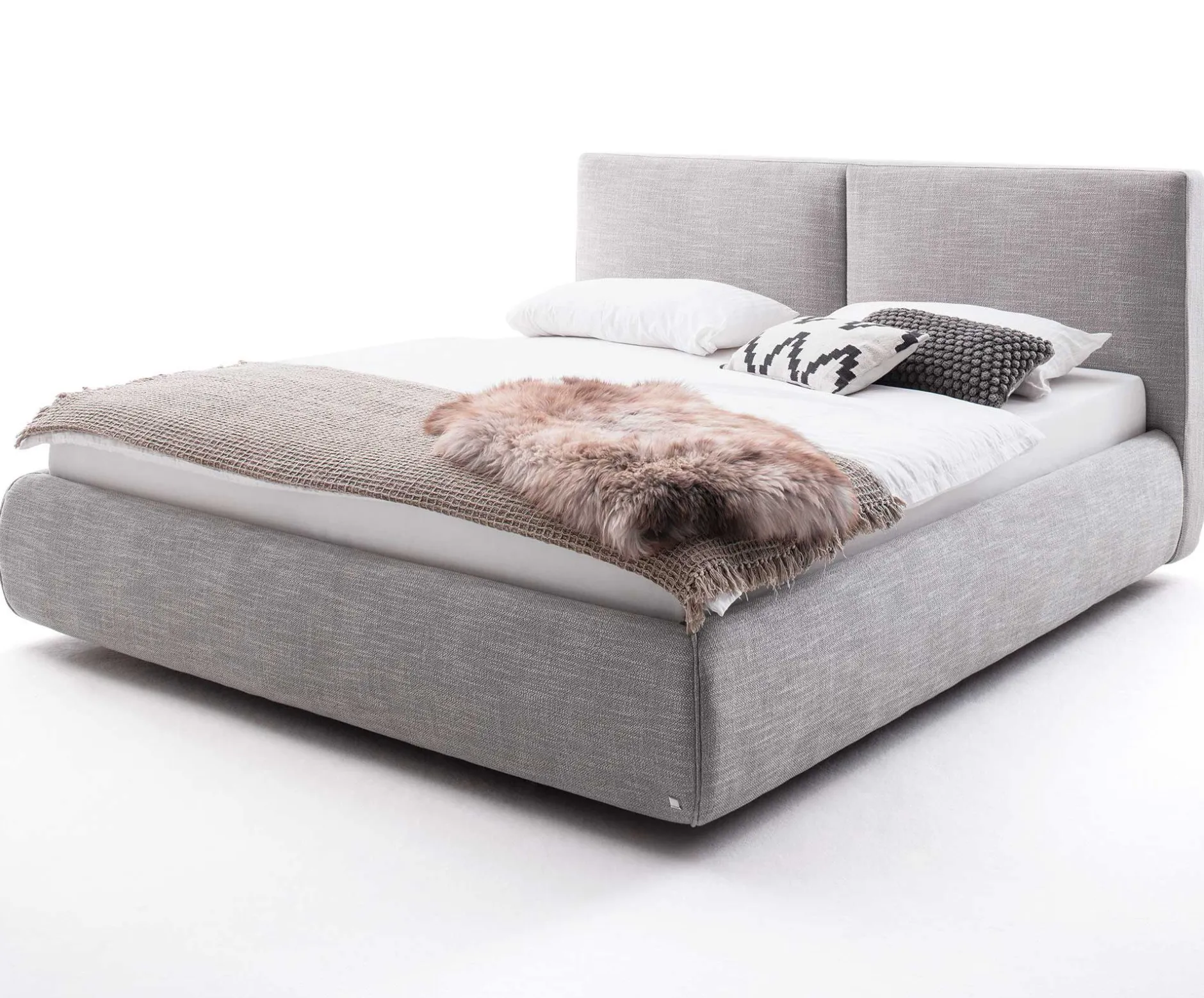 Bett mit Stauraum Celine 180x200 - hellgrau