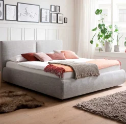 Bett mit Stauraum Celine 180x200 - hellgrau