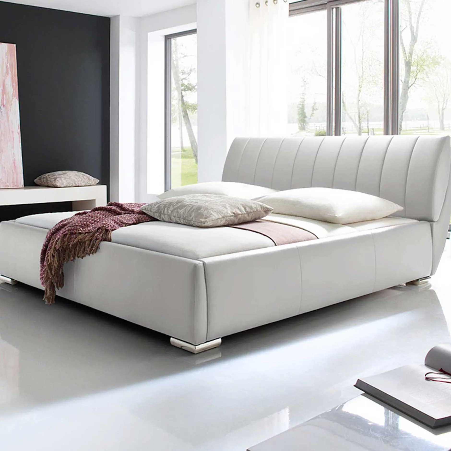 Bett mit Stauraum Davos 200x200 kingsize - weiß