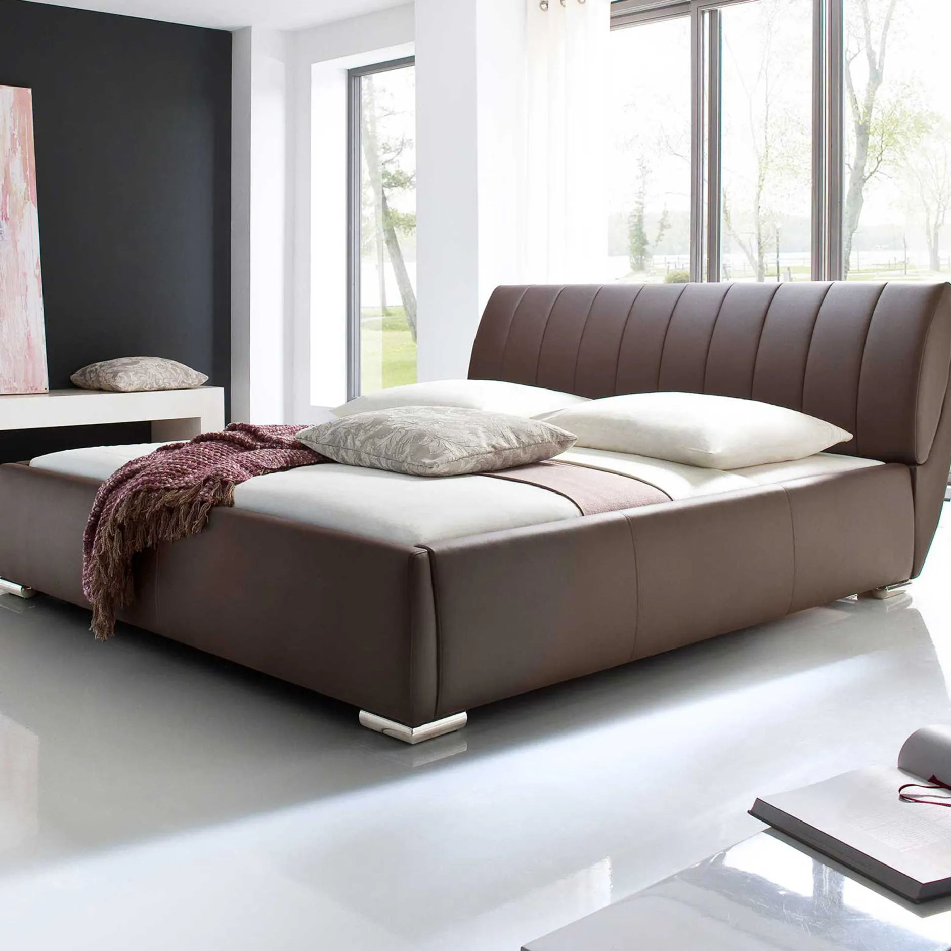 Bett mit Stauraum Davos 200x200 kingsize - braun