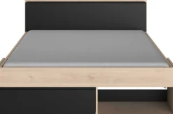 Bett Most 160x200cm - Eiche/schwarz