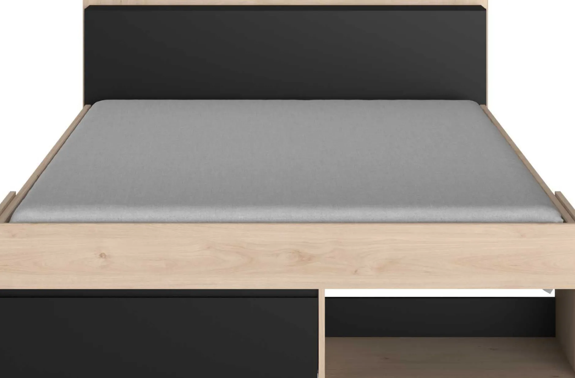 Bett Most 160x200cm - Eiche/schwarz