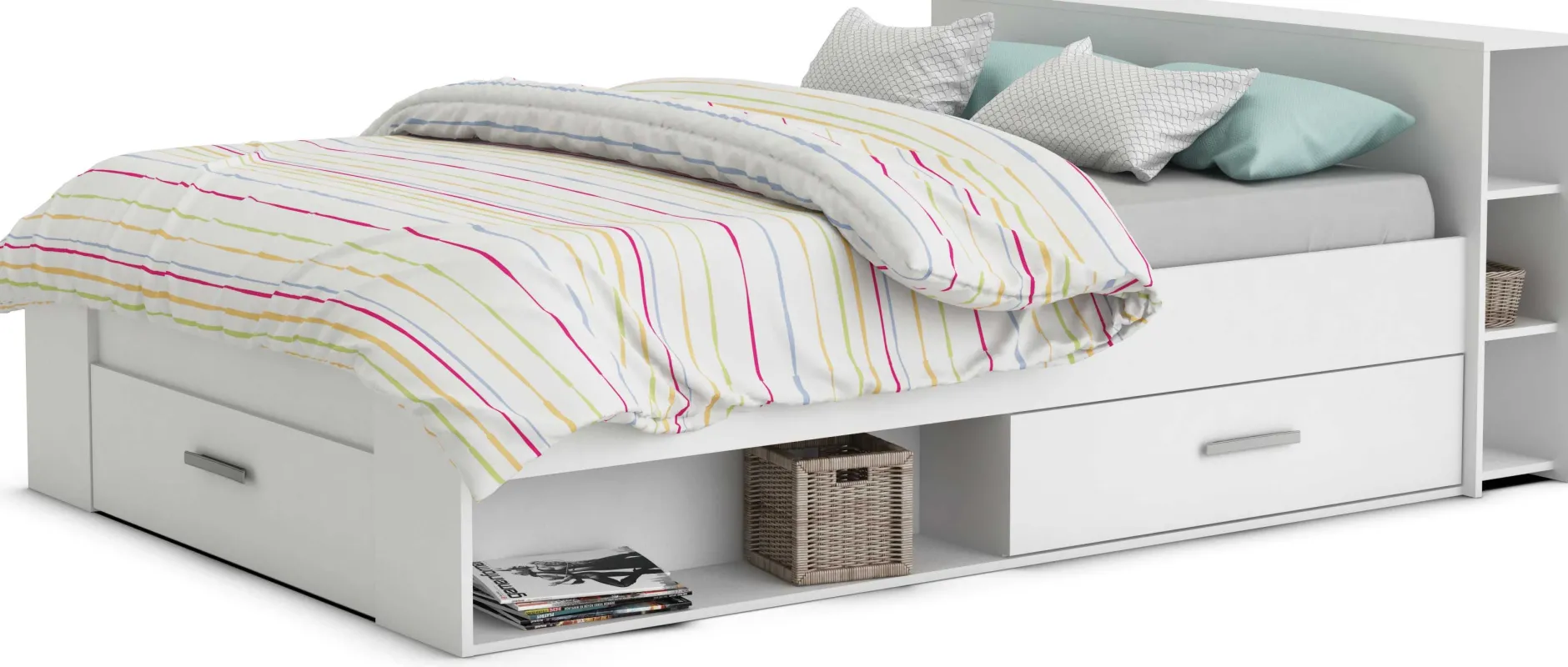 Bett Polly 160 x 200 cm-matt weiß