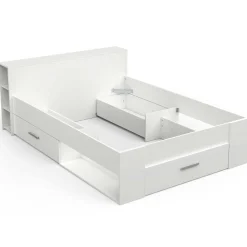 Bett Polly 140 x 190 cm-matt weiß