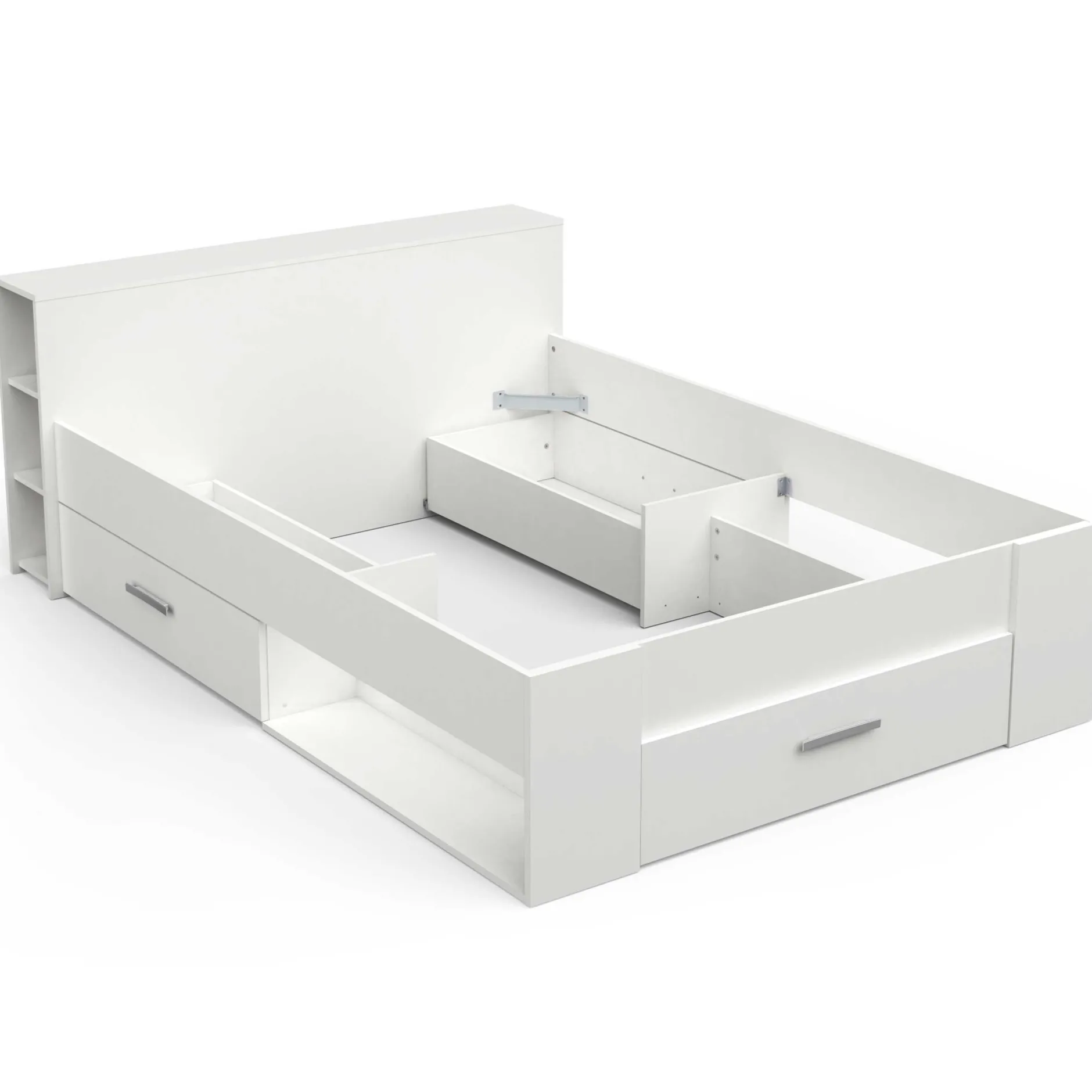 Bett Polly 140 x 190 cm-matt weiß