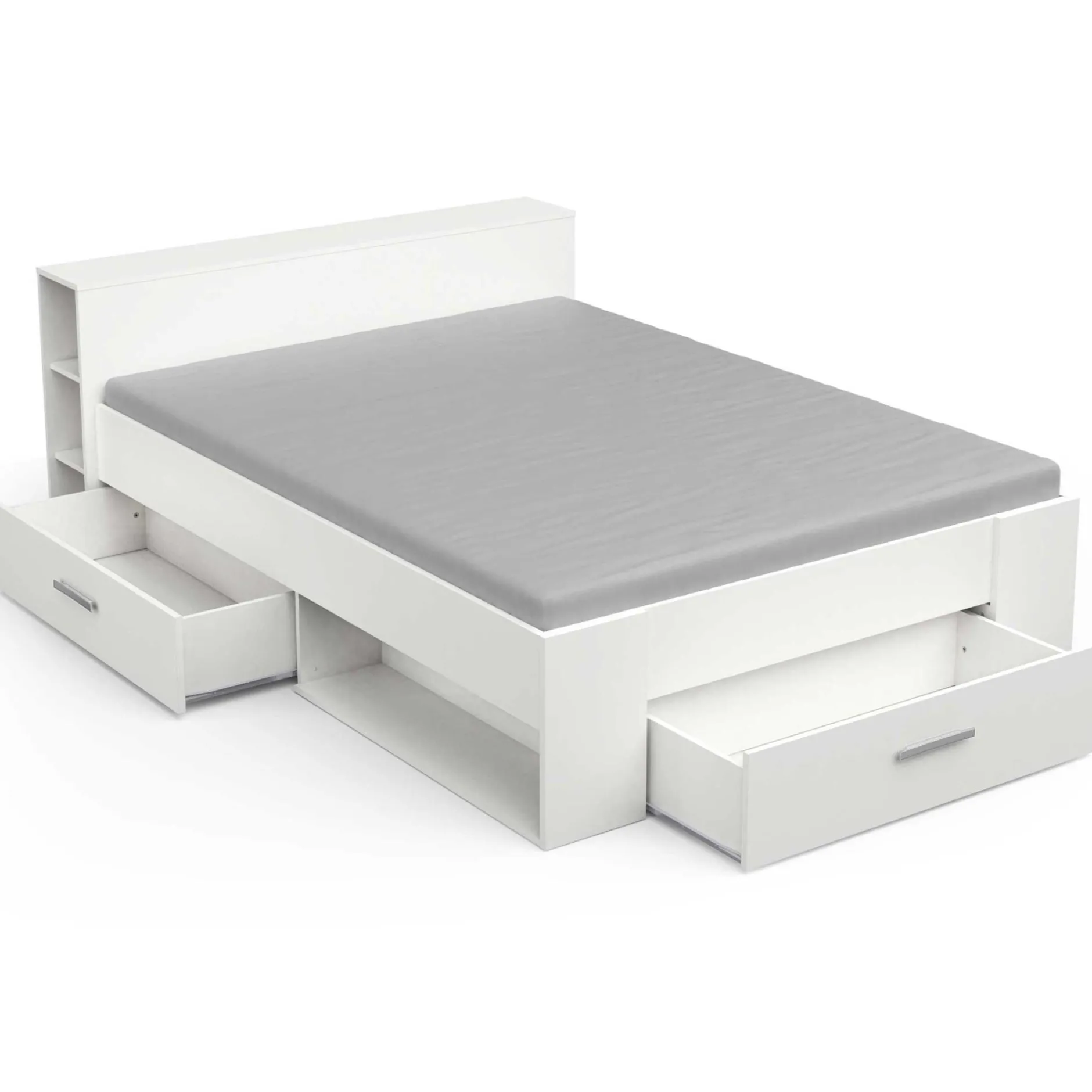 Bett Polly 140 x 190 cm-matt weiß
