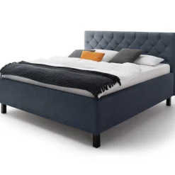 Bett San Marino 180x200cm mit Stauraum Kunstleder - blau/schwarz