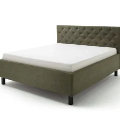 Bett San Marino 160x200cm mit Stauraum Kunstleder - grün/schwarz