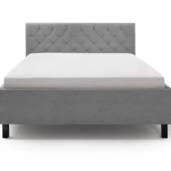 Bett San Marino 160x200cm mit Stauraum Kunstleder - grau/schwarz