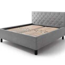 Bett San Marino 180x200cm mit Stauraum Kunstleder - grau/schwarz