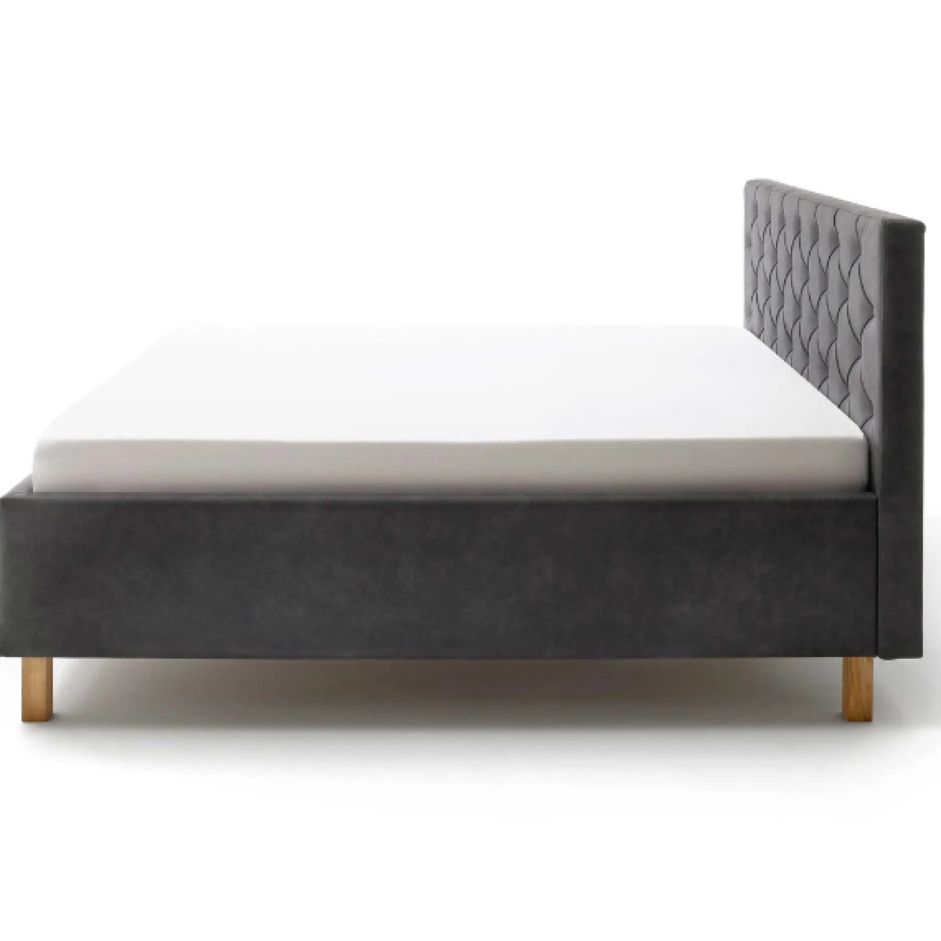 Bett San Marino 180x200cm mit Stauraum Kunstleder - anthrazit/eik