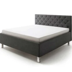 Bett San Marino 180x200cm mit Stauraum Kunstleder - anthrazit/chrom