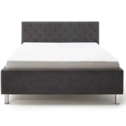 Bett San Marino 180x200cm mit Stauraum Kunstleder - anthrazit/chrom