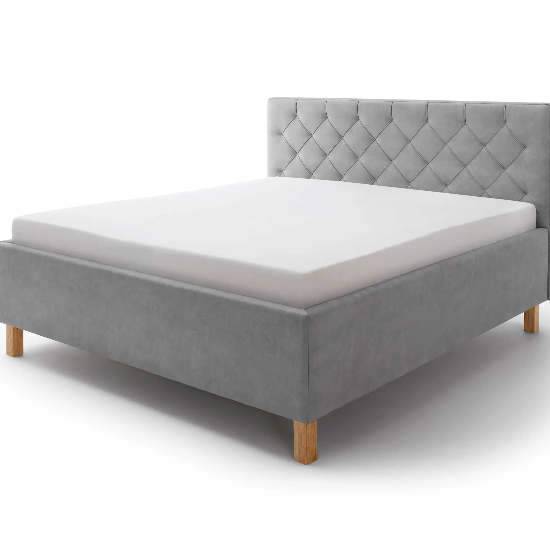 Bett San Marino 180x200cm mit Stauraum Kunstleder - grau/gelb