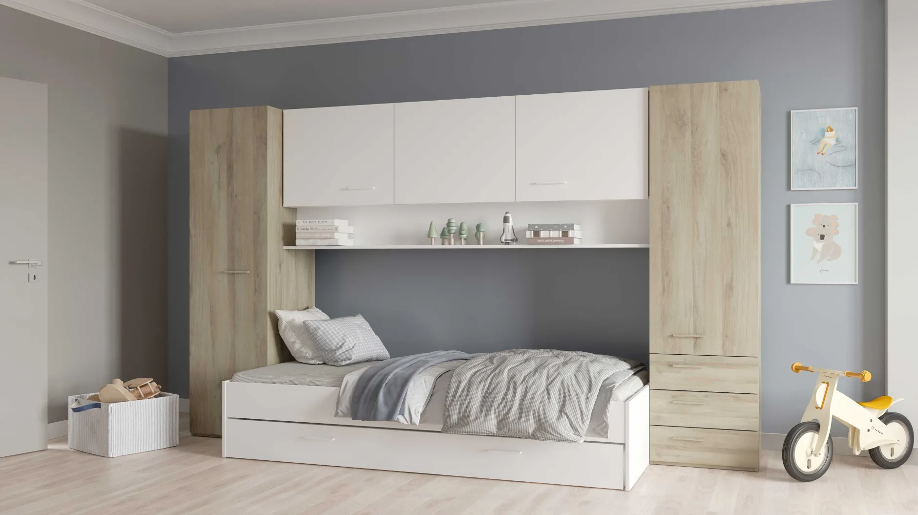 Bett Tidelle 90 x 200 cm-matt weiß