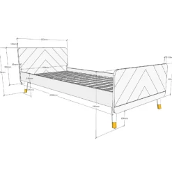 Bett 90x200 cm mit Lattenrost und Nachttisch Billy-weiß