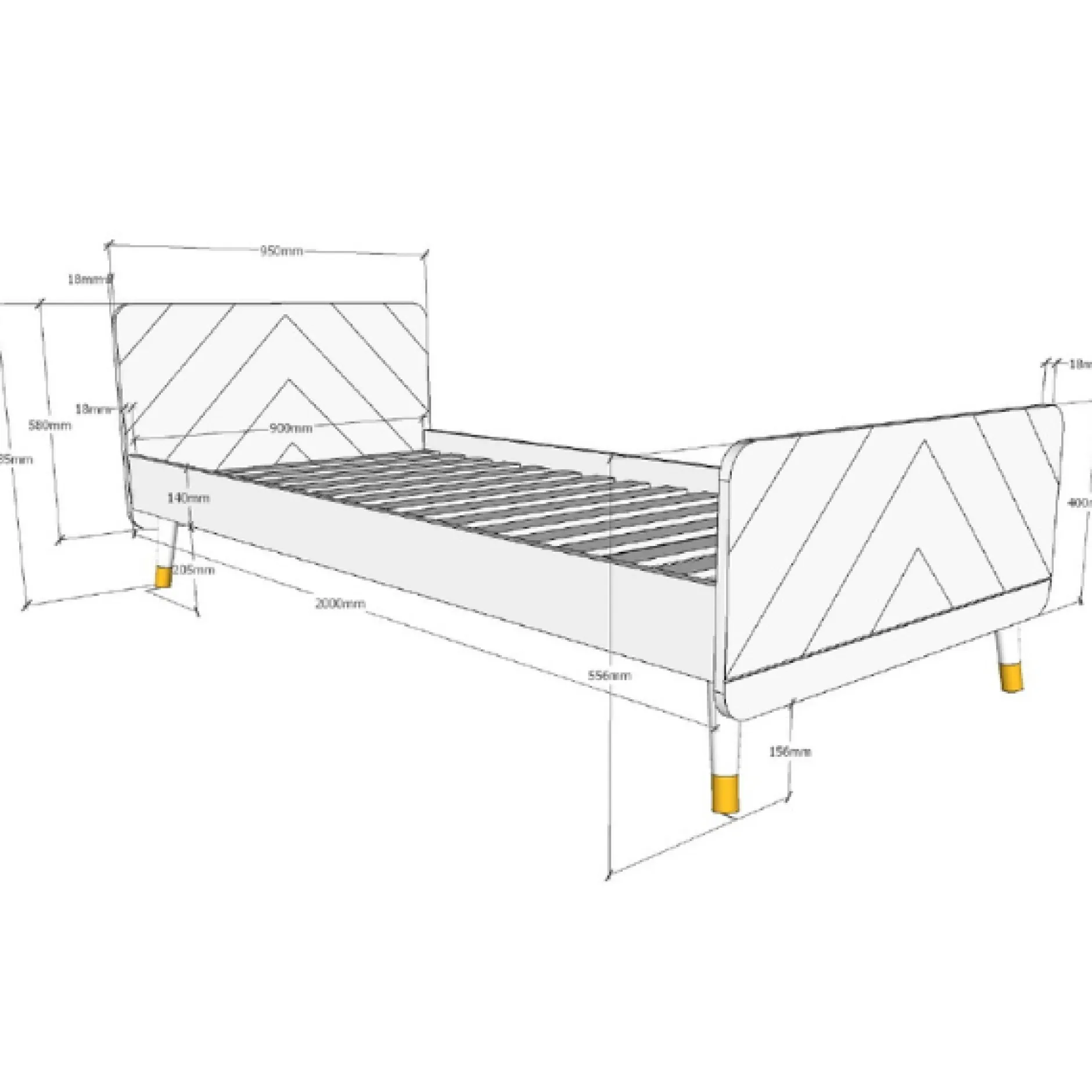 Bett 90x200 cm mit Lattenrost und Nachttisch Billy-weiß