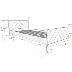 Bett 90x200 cm mit Lattenrost und Nachttisch Billy olivgrün
