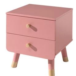 Bett 90x200 cm mit Lattenrost und Nachttisch Billy-pink