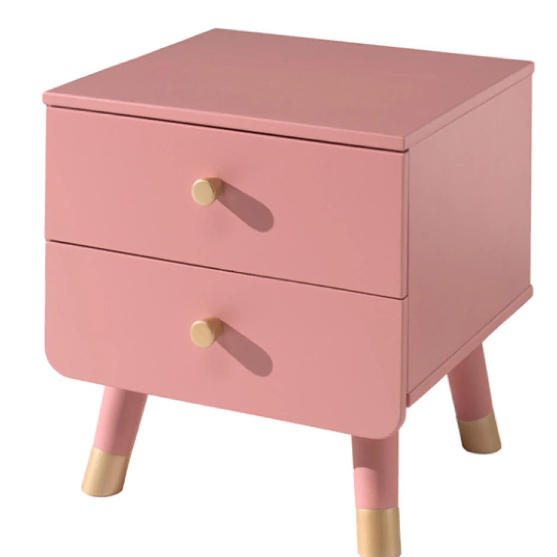 Bett 90x200 cm mit Lattenrost und Nachttisch Billy-pink