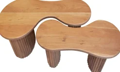 Bio-Akazienholz Couchtisch-Set - 2er-Set
