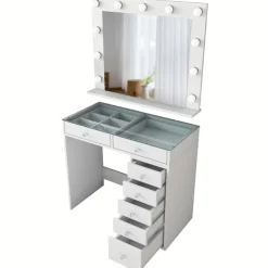 BJ117 - 2788 Schminktisch | 100 % MELAMIN | Weiß