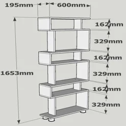 Blok Bücherregal | 100 % MELAMIN | Weiß