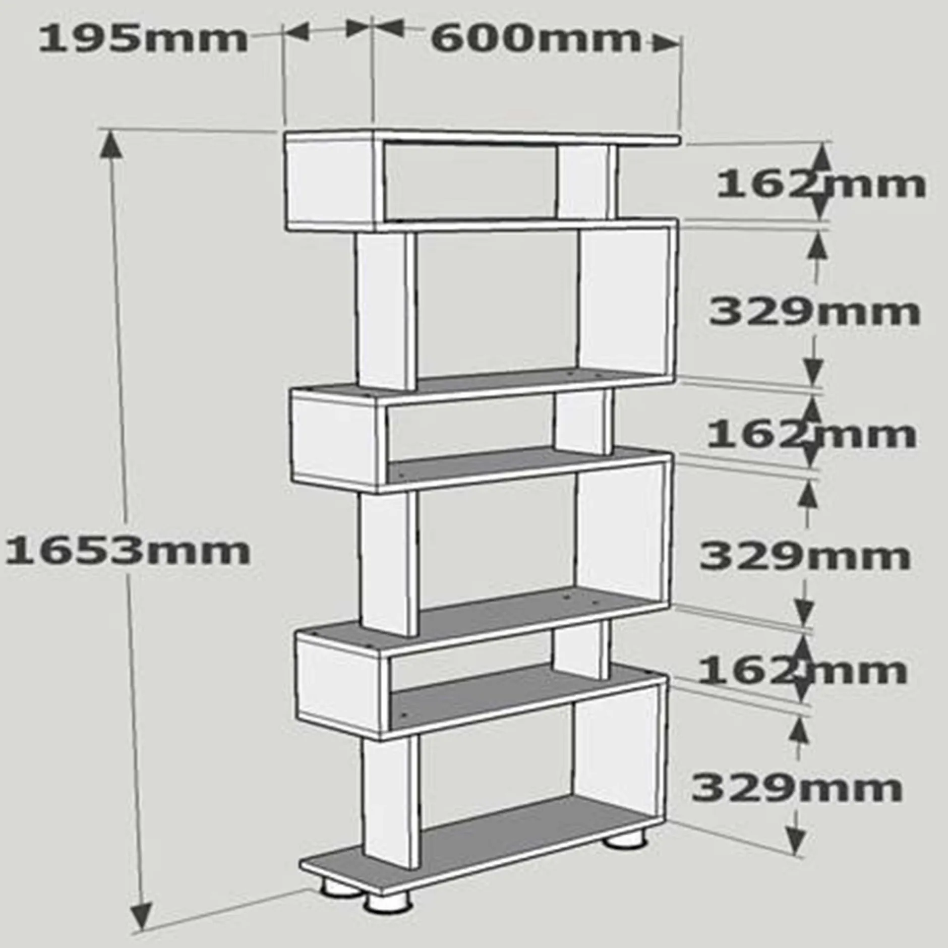 Blok Bücherregal | 100 % MELAMIN | Weiß