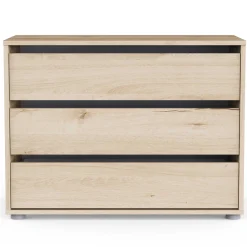 Blokty Kommode - 80x40x58cm - 3 Schubladen - Eiche Dekor