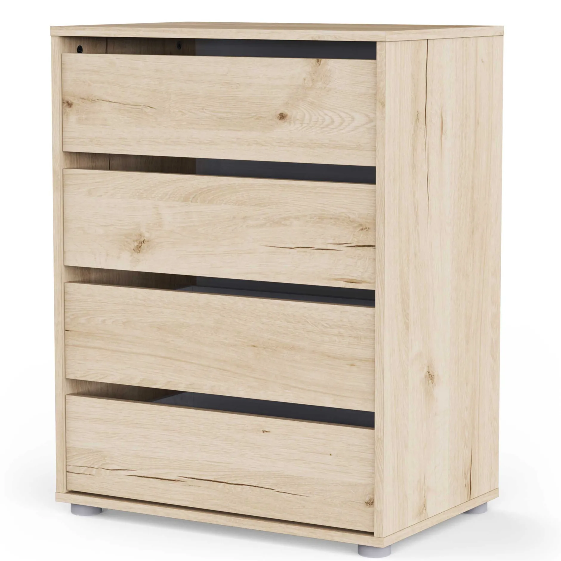 Blokty Kommode - 60x40x76cm - 4 Schubladen - Eiche Dekor