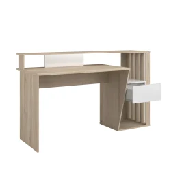 Bloom Schreibtisch-157cm-1 Schublade,1 offenes Fach-weiß/Eiche