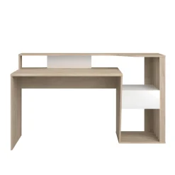 Bloom Schreibtisch-157cm-1 Schublade,1 offenes Fach-weiß/Eiche