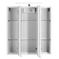BobbiBadezimmer : Säulenschrank, Spiegelschrank, Waschbeckenunterschrank, Hängeschrank, Unterschrank - Hochglanz weiß
