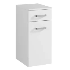 BobbiBadezimmer : Säulenschrank, Spiegelschrank, Waschbeckenunterschrank, Hängeschrank, Unterschrank - Hochglanz weiß