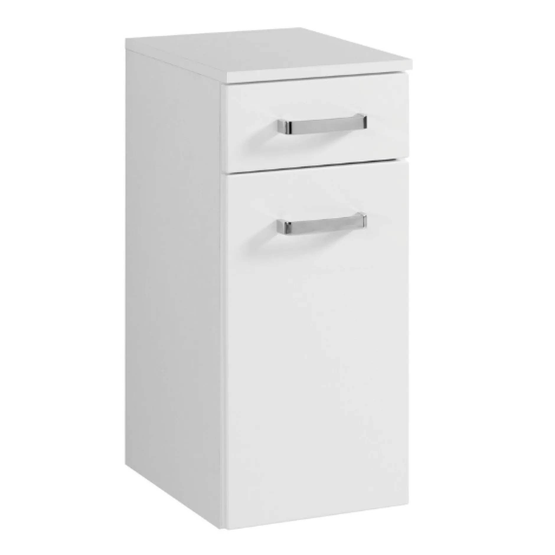 BobbiBadezimmer : Säulenschrank, Spiegelschrank, Waschbeckenunterschrank, Hängeschrank, Unterschrank - Hochglanz weiß