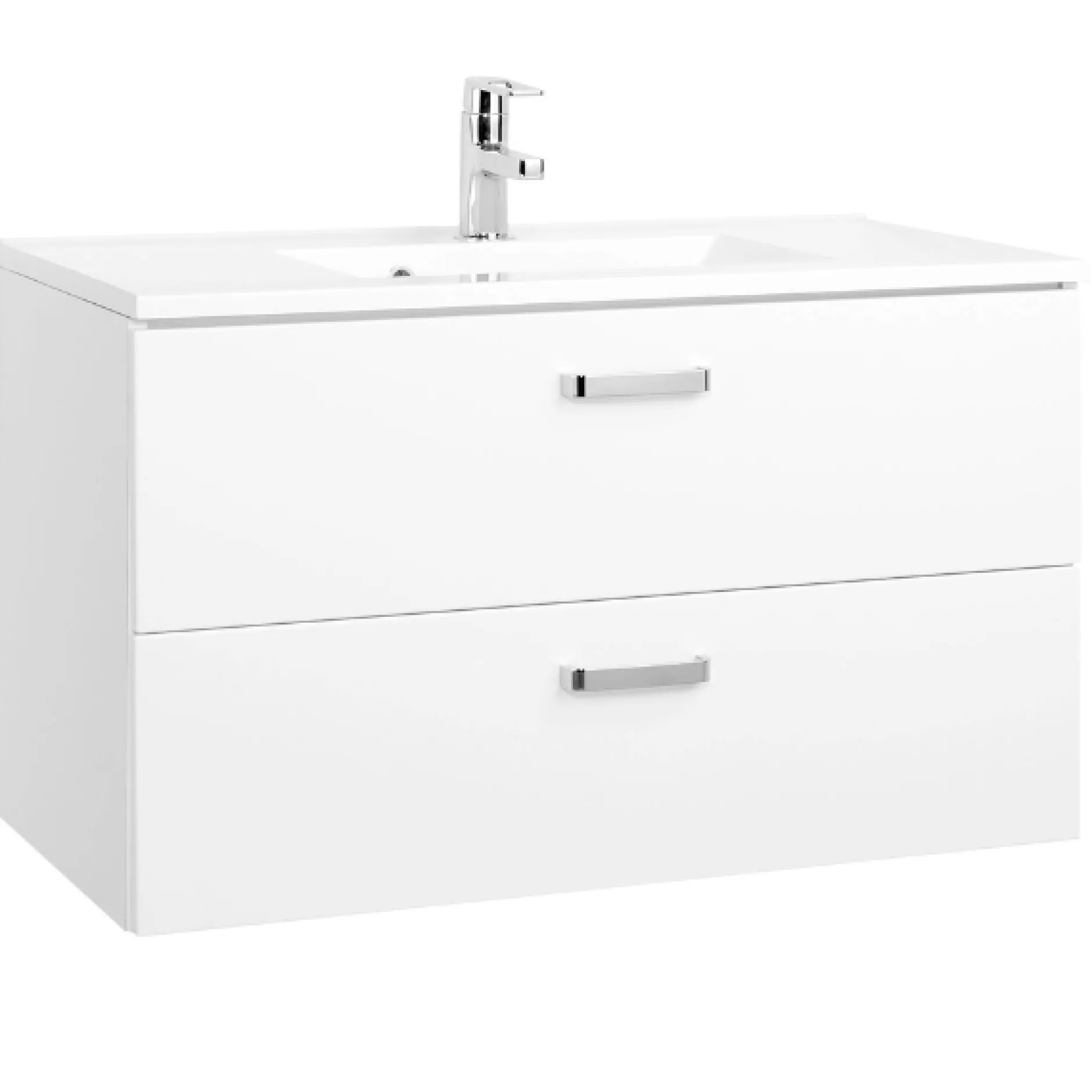 BobbiBadezimmer : Säulenschrank, Spiegelschrank, Waschbeckenunterschrank, Hängeschrank, Unterschrank - Hochglanz weiß