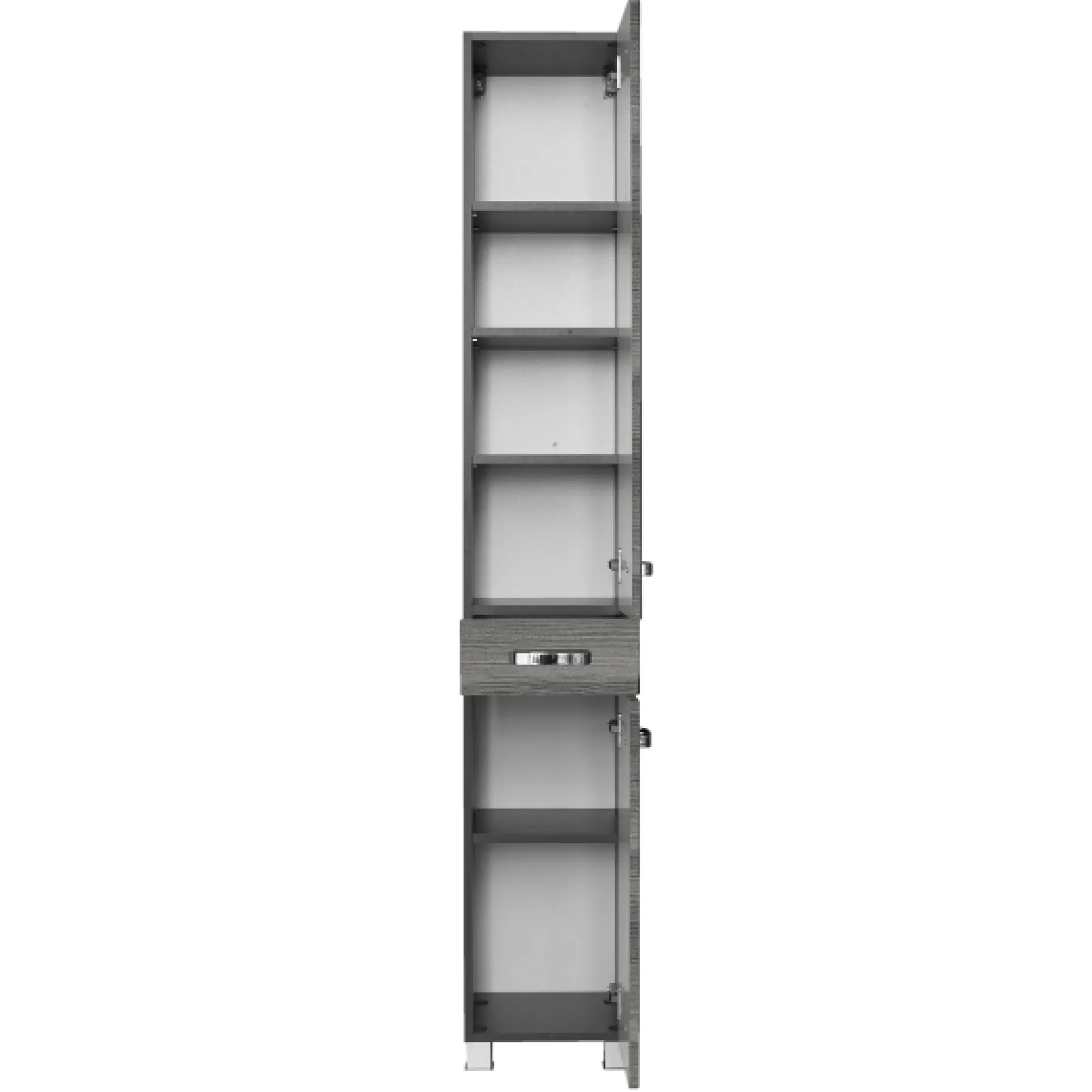 BobbiBadezimmer : Säulenschrank, Waschtischschrank, Spiegelschrank - Eiche grau