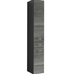 BobbiBadezimmer : Säulenschrank, Waschtischschrank, Spiegelschrank - Eiche grau