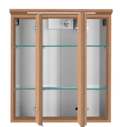 BobbiBadezimmer : 2x Säulenschrank, Spiegelschrank, Waschtischunterschrank - Eiche