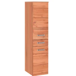 BobbiBadezimmer : 2x Säulenschrank, Spiegelschrank, Waschtischunterschrank - Eiche