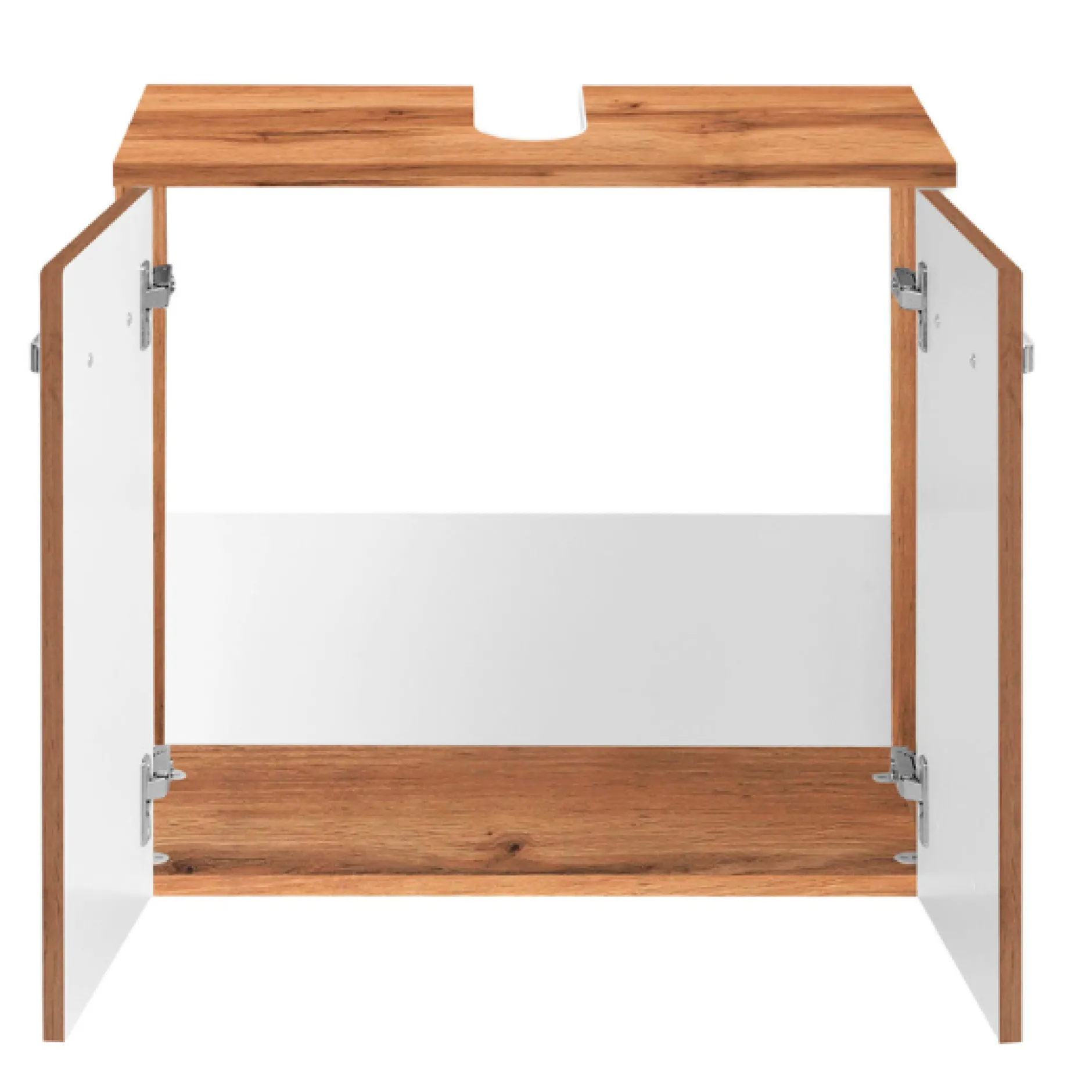 BobbiBadezimmer : 2x Säulenschrank, Spiegelschrank, Waschtischunterschrank - Eiche