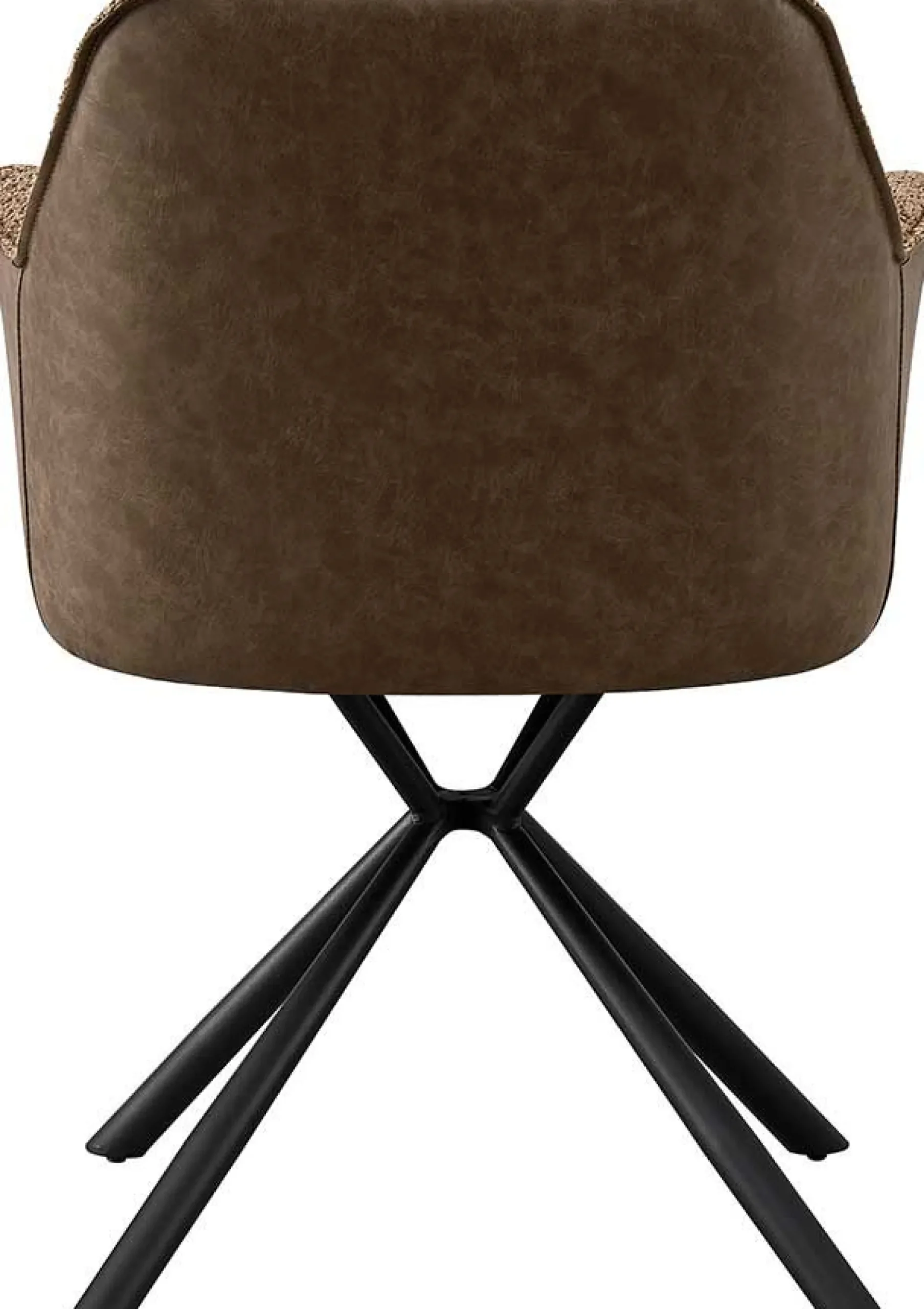 Bouclé-Stuhl Lucie Braun PU-Rücken | Metallbeine | H82,5 x B62 x T63 cm