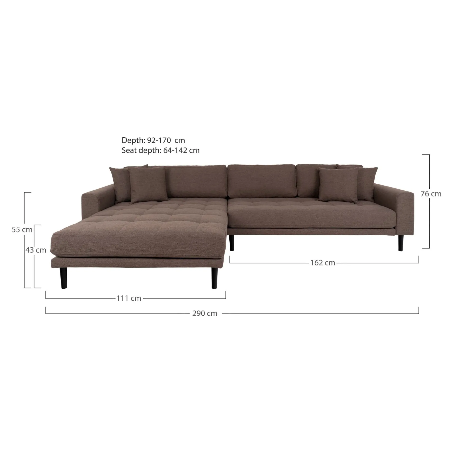 BRAUNES LIDO LOUNGE SOFA - LINKE SEITE