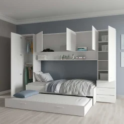 Brückenschrank Tidelle - 304x54x203cm - matt weiß