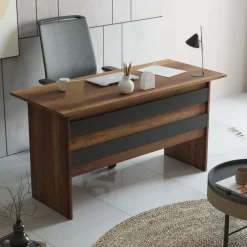 Büromöbel-Set VO15 - 100% MELAMINE - Nussbaum - 140 x 140 x 60 cm
