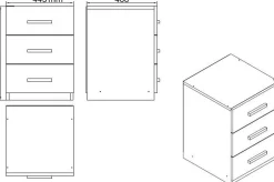 Büromöbel-Set VO15 - 100% MELAMINE - Nussbaum - 140 x 140 x 60 cm