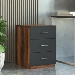 Büromöbel-Set VO15 - 100% MELAMINE - Nussbaum - 140 x 140 x 60 cm