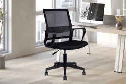 Bürostuhl Dylan - 54x60x90cm - mit Rollen - verstellbar - schwarz