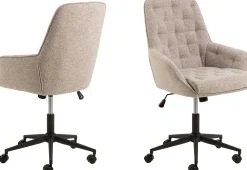 Bürostuhl Erik - 60x67x105cm - verstellbar - beige Stoff