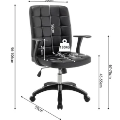 Bürostuhl Luka | 58 x 59 x 96 cm | Schwarz